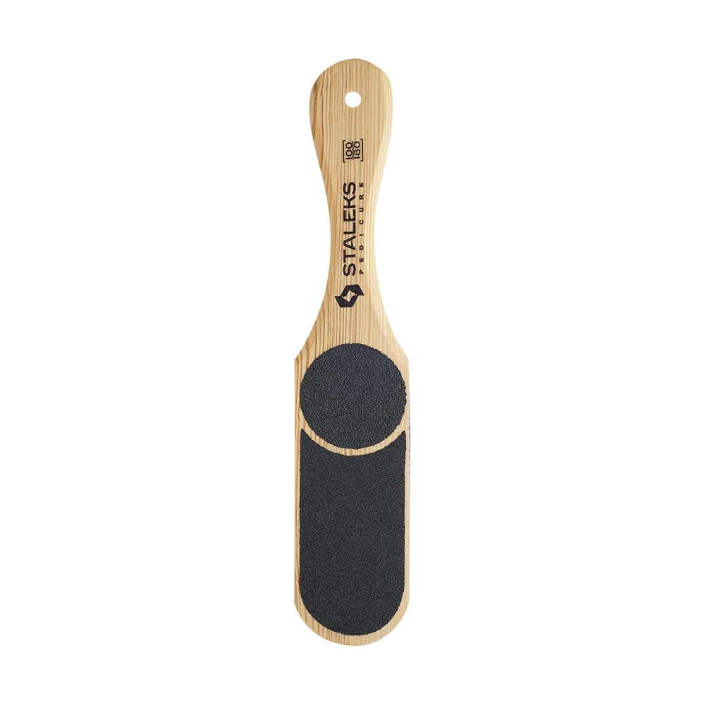 STALEKS Beauty & Care 10 Type 3 Wooden Foot File (60/80/100/120 Grit) – Multi-Grit Straight Natural Alder Pedicure Tool for Varying Skin Roughness - Image 3
